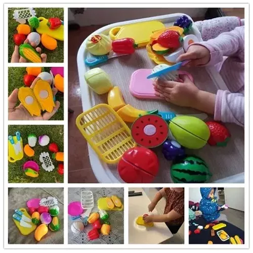 Comidinha De Brinquedo De Cortar Frutas Jogo Pop It 12pcs