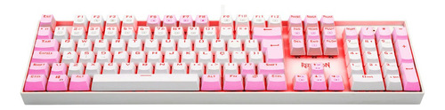 Redragon Mitra Single Color Branco E Rosa Switch Azul
