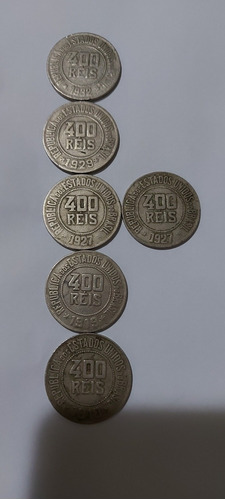 Vendo 6 Moedas De 400 Réis, 1918, 1919, 1927, 1929 E 1932.