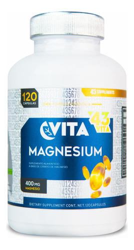 Citrato De Magnesio 120 Caps Vita 43 Supplements