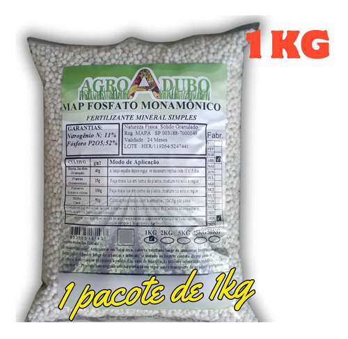 Fertilizante 1kg Map Granulado Adubo Fosfato Monoamónico