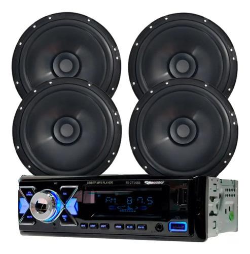 Rádio Roadstar Rs2714br Bt + 4 Alto 6 Pol Bomber