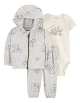 Comprar Conjunto Carters Set 3 Piezas Bebe Body, Pantalon Y Campera Crema 9m