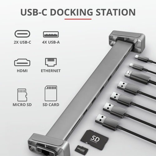 Hub Usb-c Trust (23417) Dalyx 10 En 1 Multipuerto Sonipro