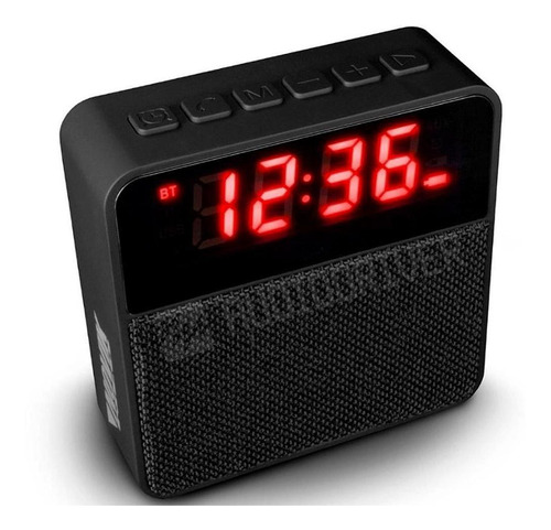 Reloj despertador Novik Chronos con altavoz Bluetooth, color negro