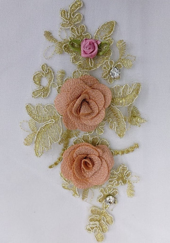 Aplicaciones Bordadas Con Flor Para Coser (mod 04) 9 X 18 Cm
