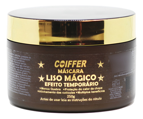 Máscara Liso Mágico Coiffer 250g Liso Por Mais Tempo