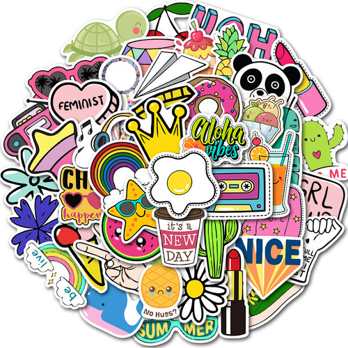 50 Pegatinas Impermeables Cartoon Fresh Graffiti