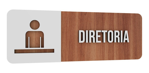 Placa Sinalização Diretoria Creche Alto Relevo Mdf