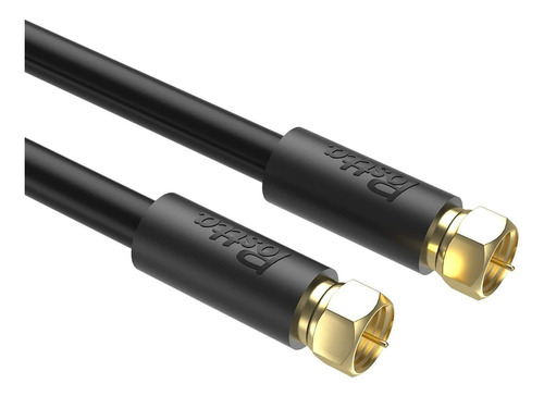 Cable Coaxial De Antena Digital Rg6, Conector Pin-f | Negro