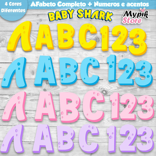 Kit Imágenes Baby Shark Alfabeto - Digital