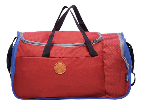 Bolso Plegable Unicross Amplio Poliester Rojo Con Azul