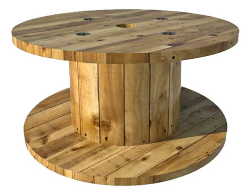 2 Carretel Bobina De Madeira 33cm X 50cm Decoração Casa