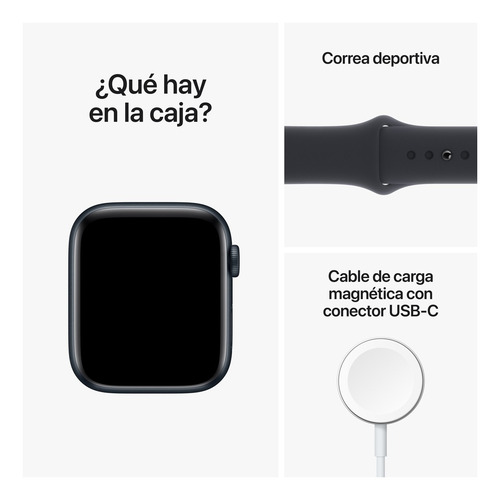 Imagen 8 de 8 de Apple Watch SE GPS - Caja de aluminio color medianoche 44 mm - Correa deportiva medianoche - Patrón
