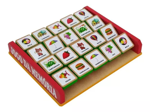 Kit Jogo Educativo Alfabeto e Numerais Coloridos em MDF