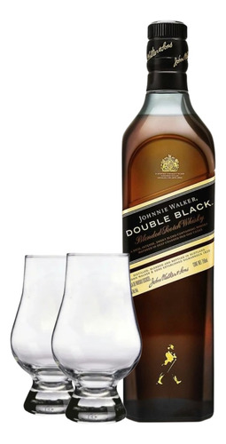 Whisky Johnnie Walker Double Black + 2 Copas De Cata Cristal