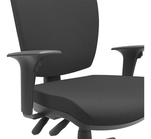 Kit 3 Cadeiras Giratória Ergonômica Pto Bx Flexi Vinil Preto
