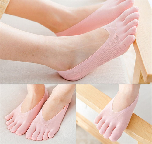 5 Pares De Calcetines De Silicona Antideslizantes Para Mujer