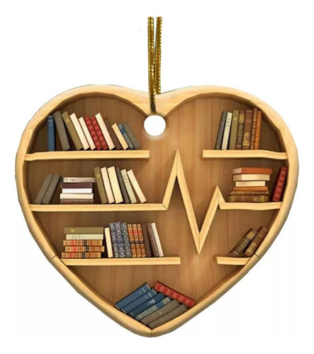 Adornos Creativos Árbol Navidad Foma Corazón Biblioteca 2pzs