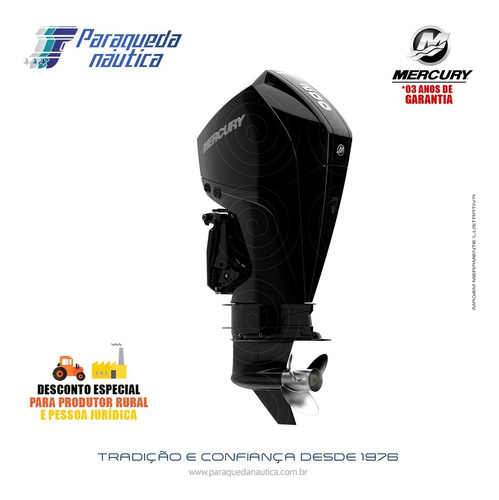Motor Popa Mercury 4 Tempos 200hp Cxl Efi V6 Mecânico Preto