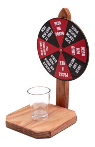 Imagem 2 de 3 de Roda Shot Roleta Alcoólica Jogo Festa Amigos Casa Madeira