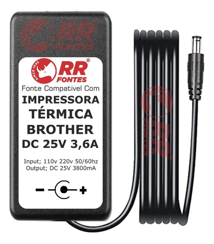 Fonte Impressora Térmica Etiqueta Brother 25v 3,6a Ql-810w