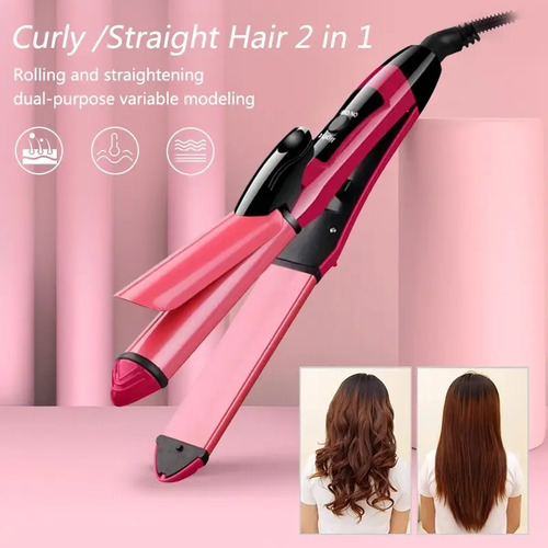 2 En 1 Plancha Alasiadora Tenaza Rizadora Pelo Cabello Kit | Meses sin  intereses