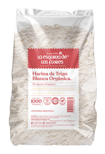 Harina De Trigo Blanca Tipo 000 Orgánica - Las Flores X 1 Kg