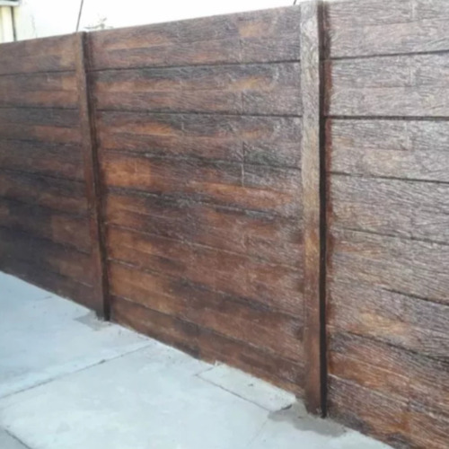 Muro Cerco Prefabricado De Hormigón - Modelo Simil Quebracho Madera