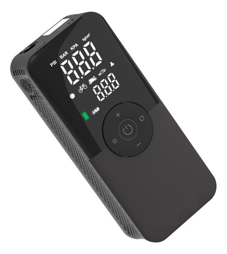 Compresor Inflador De Aire Portatil Para Carro Compresor Portatil Para Auto Bomba De Aire Para Auto Infla Balones Llantas De Bicicleta, Automovil Y Motocicleta Tiempo Recarga 3h Power Bank Linterna