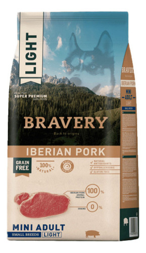 Alimento Perro Pequeñ Light Adulto Bravery Cerdo Ibérico 2kg