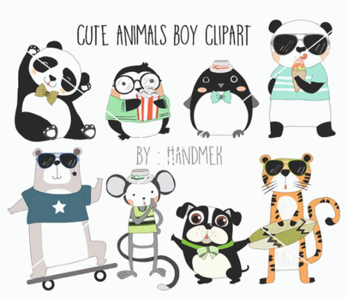 Papeles Digitales - Cute Animals Boys - Clipart