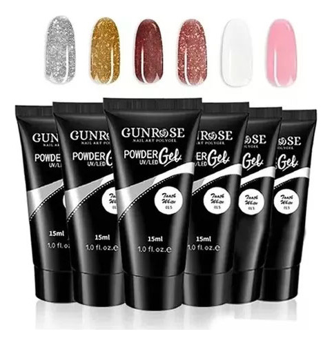 6pzas Kit Poligel Gel Semipermanente Esmalte Unas Organic