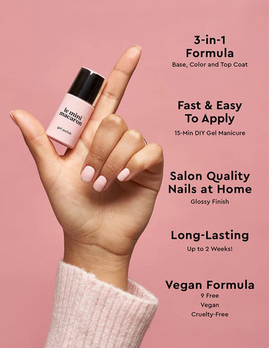 Esmalte En Gel Le Mini Macaron 3 En 1 Vegano-larga Duracion Giselle