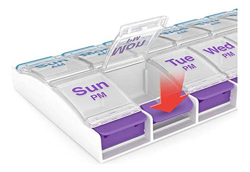 Dosis Ezy 7 Días Ampm Contenedor De Viaje Para Píldoras Paqu