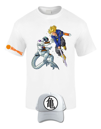 Camiseta Manga Freezer Thrunks Dragon Ball Obsequio Gorra Z