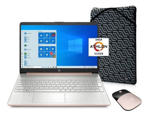 Imagen 2 de 5 de Notebook Hp Rosa Dualcore 15 128g 8gb Win10 Funda+mouse!