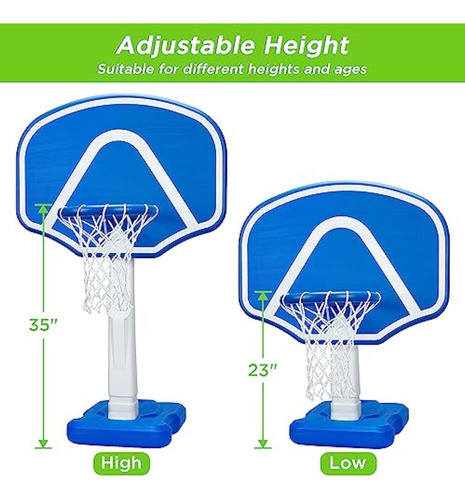 Canasta De Baloncesto Para Piscina, Ajustable En Altura Y Gr