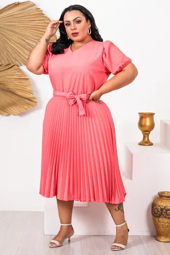 Vestido Evang lico Moda Feminina Plus Size Faixa Elenice Frete