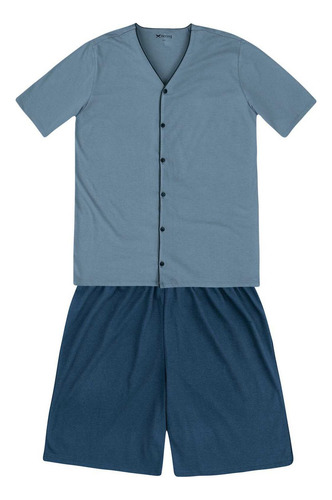 Imagen 1 de 4 de Pijama Masculino Manga Corta Con Apertura Frontal - 760g