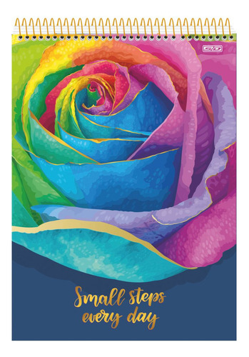 Kit 4 Cadernos Flor Canhoto Feminino 80 Folhas 1 Matéria Multicolorido