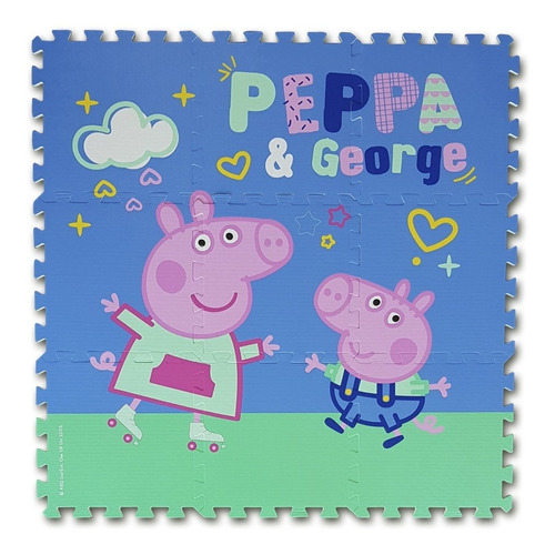 Alfombra Goma Eva Interactiva  Peppa Pig 90x90 Cms