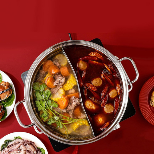 Olla Caliente De Acero Inoxidable, Olla Para Sopa De Dos ,
