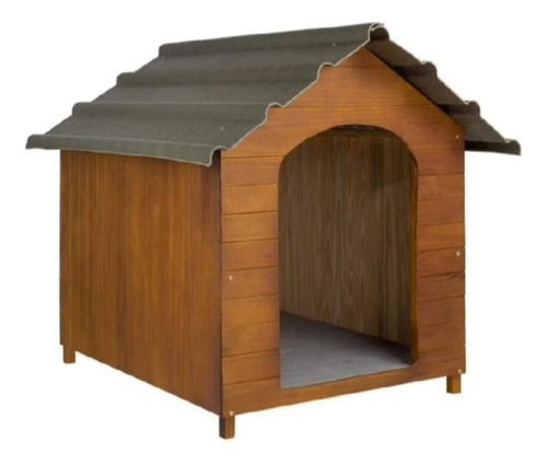 Casa Cucha Perro En Madera Techo Ecologico N°6 70x90x95 Cm Color Marrón