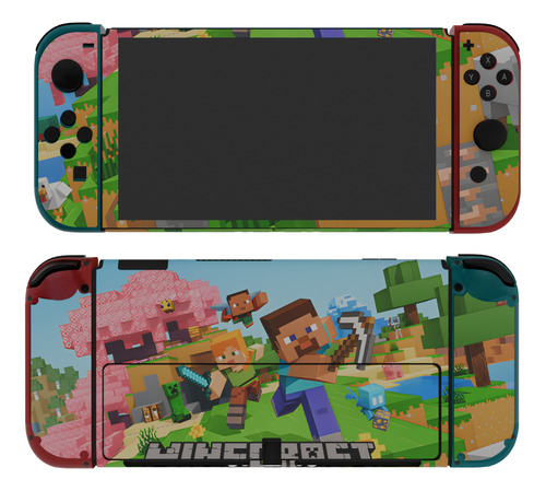 Skin Minecraft Para Nintendo Switch Oled + 2 Stickers Minecraft_2