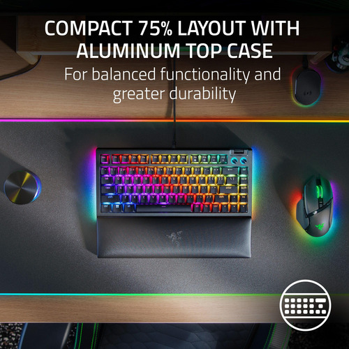 Teclado Mecânico Para Jogos Razer Blackwidow V4 75% Preto