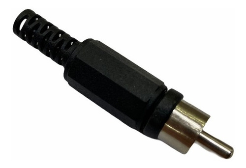 25 Unidades Ficha Plug Rca Negro Macho Cola Plastica P/cable