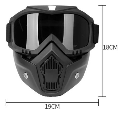 Máscara De Moto Goggles Face, Protector Facial Para Motocros