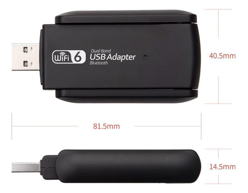 Adaptador Usb 6g Wifi Bluetooth Dual Band Receptor Wireless Rasptech