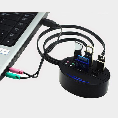 Leory Lector De Tarjetas Multi Del Usb 2.0 Divisor Hub De 3 